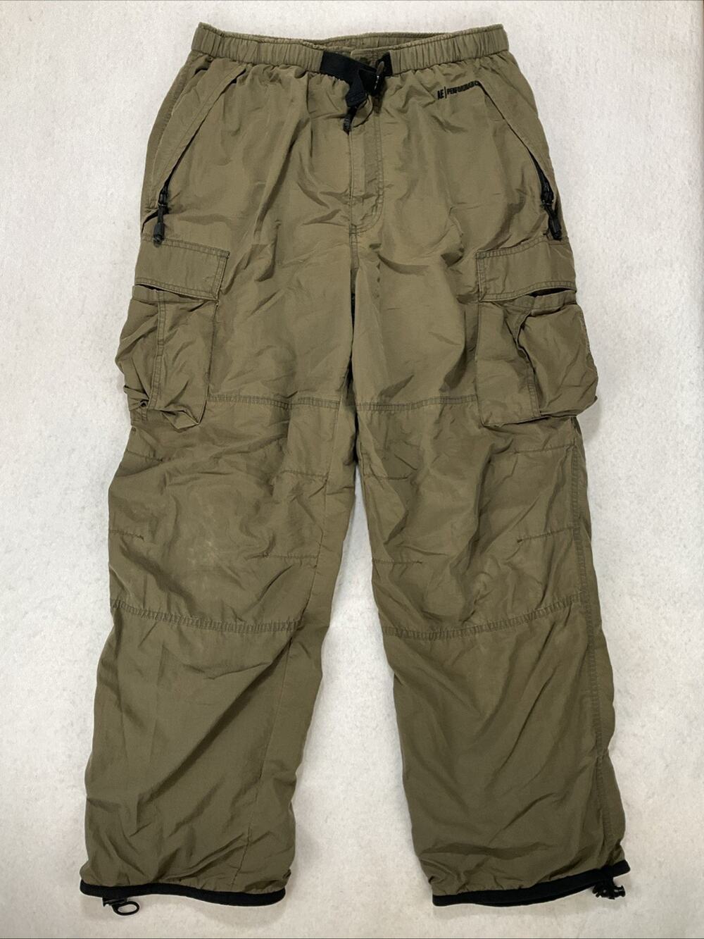 Vintage American Eagle Pants Mens L Cargo Paratrooper Baggy Gorpcore AE 90s Y2K